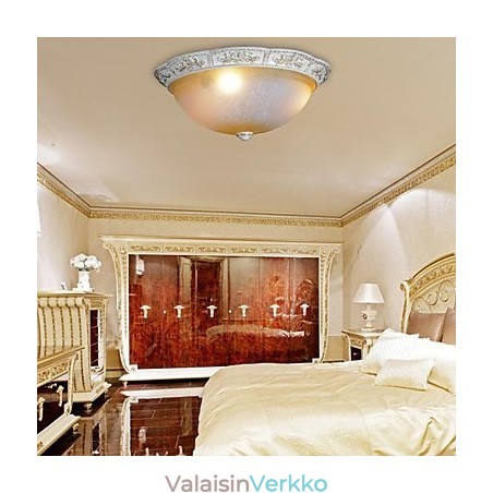 Valkoinen tasoituskiinnitys Vaaleankeltainen valkoinen lasihartsikuvioinen kaiverrus eurooppalainen klassikko