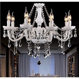 Kattokruunu Crystal Modern 8 Lights Contemporary Glass