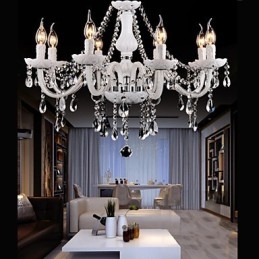 Kattokruunu Crystal Modern 8 Lights Contemporary Glass