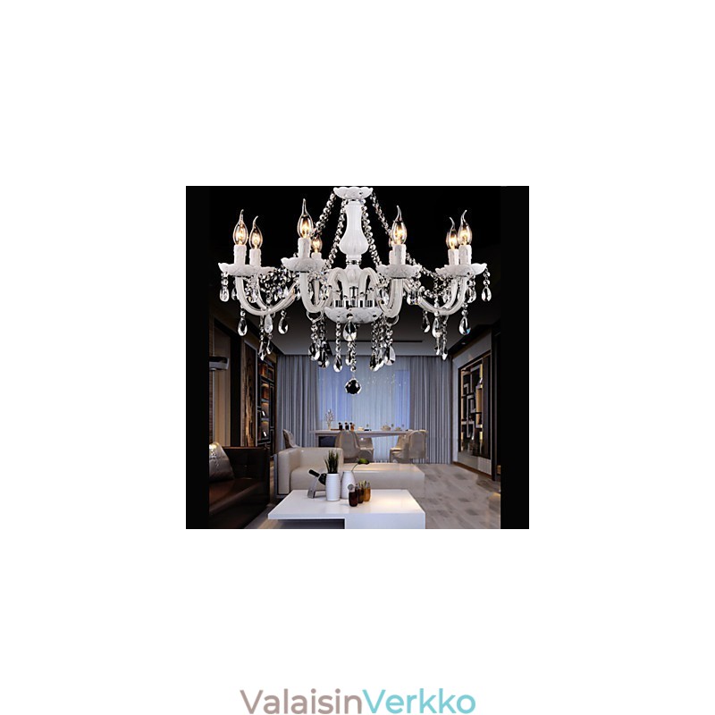 Kattokruunu Crystal Modern 8 Lights Contemporary Glass