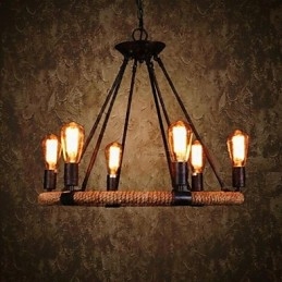 Perinteinen klassinen maalaismainen Lodge Retro Country Vintage -maalaus metalliriippuvalaisin