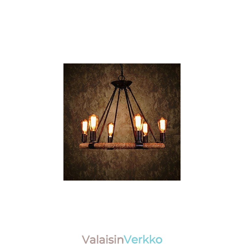 Perinteinen klassinen maalaismainen Lodge Retro Country Vintage -maalaus metalliriippuvalaisin