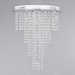 Crystal Flush Mount 8 Light Contemporary Metal Galvanointi