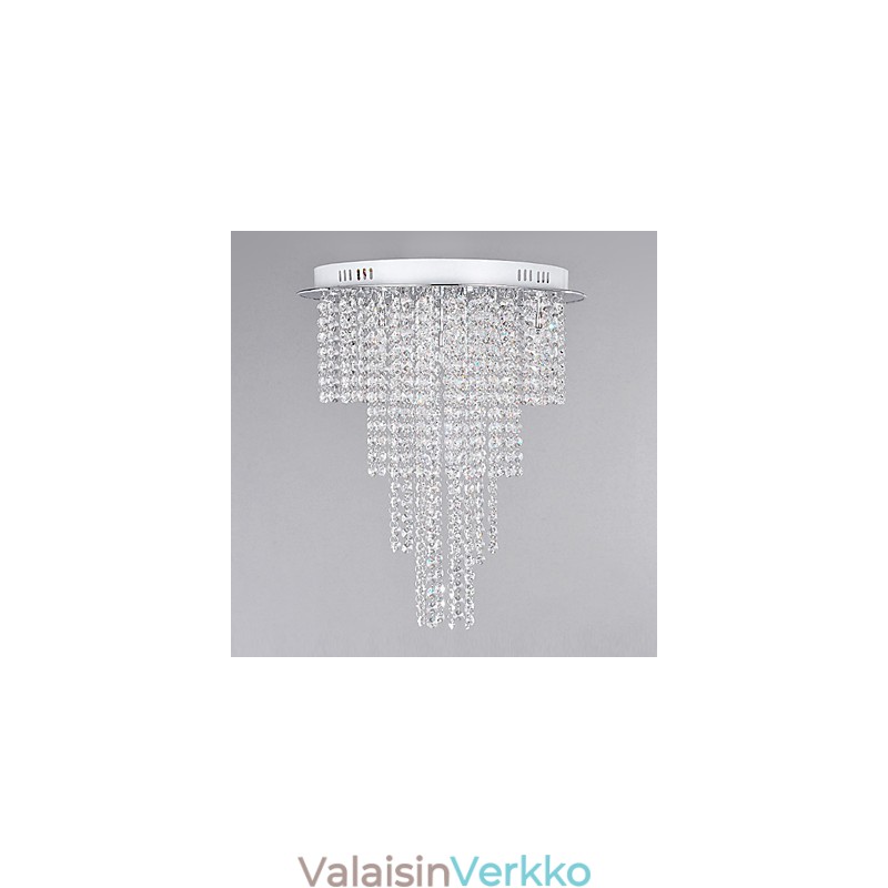 Crystal Flush Mount 8 Light Contemporary Metal Galvanointi