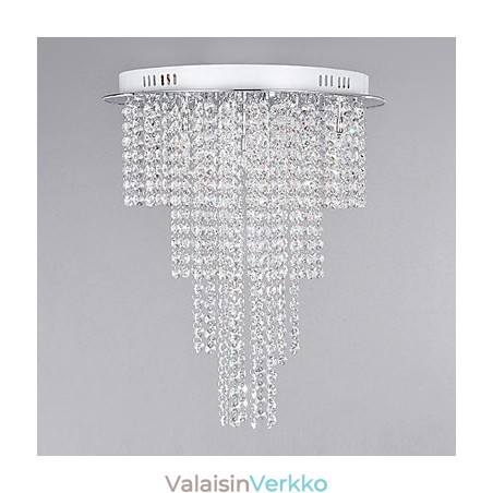 Crystal Flush Mount 8 Light Contemporary Metal Galvanointi