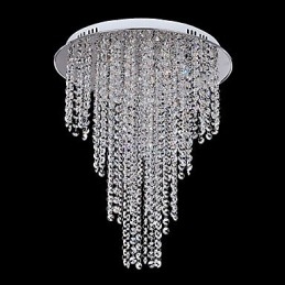 Crystal Flush Mount 8 Light Contemporary Metal Galvanointi