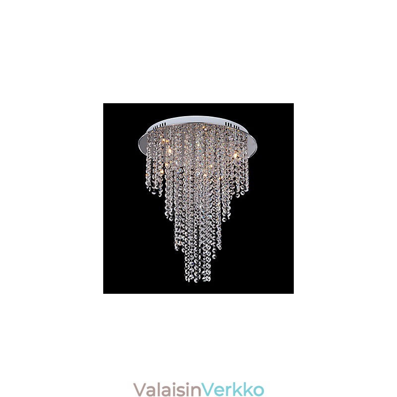 Crystal Flush Mount 8 Light Contemporary Metal Galvanointi