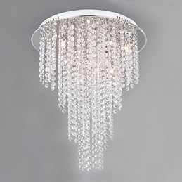 Crystal Flush Mount 8 Light Contemporary Metal Galvanointi