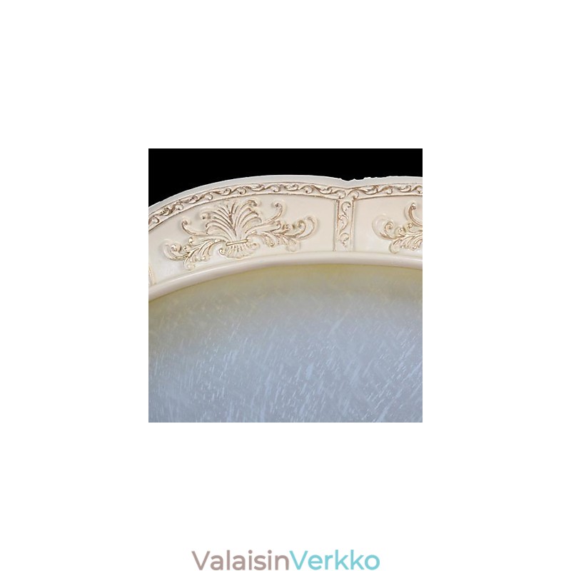 Valkoinen tasoituskiinnitys Vaaleankeltainen valkoinen lasihartsikuvioinen kaiverrus eurooppalainen klassikko