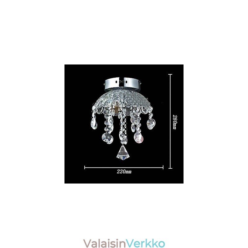 Crystal Semi Flush Mount 3 valolla
