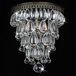 Crystal Flush Mount 1 Light Vintage rautapäällystys