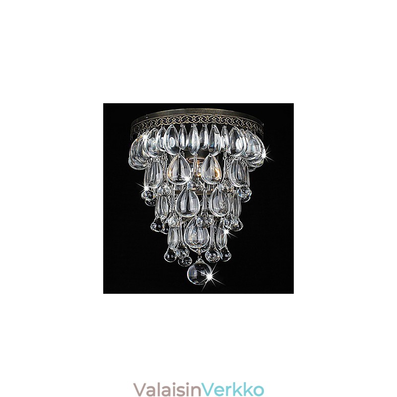 Crystal Flush Mount 1 Light Vintage rautapäällystys