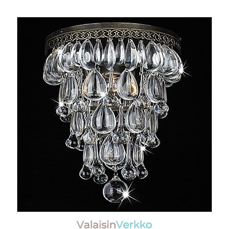 Crystal Flush Mount 1 Light Vintage rautapäällystys