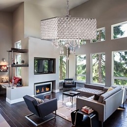 Moderni nykyaikainen rumpukristallimaalaus metallikattokruunu