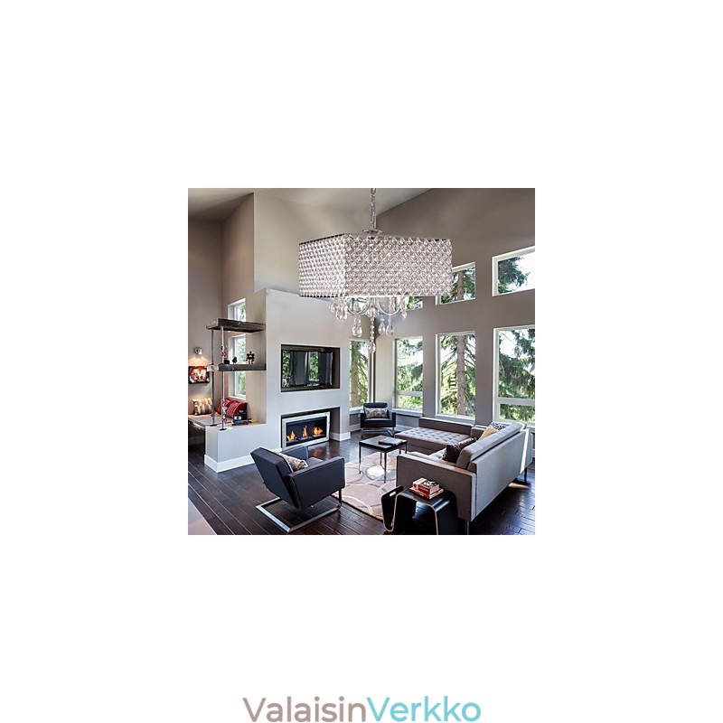 Moderni nykyaikainen rumpukristallimaalaus metallikattokruunu