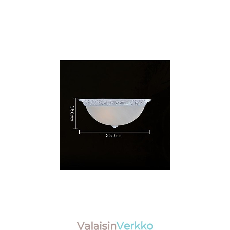 Valkoinen uppoasennettu kevyt lasihartsiveisto eurooppalainen klassikko