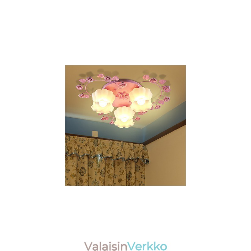 Creative Lamp Lamp Contracted Rural Sweet Pink Rose 3 Absorb Dome Light