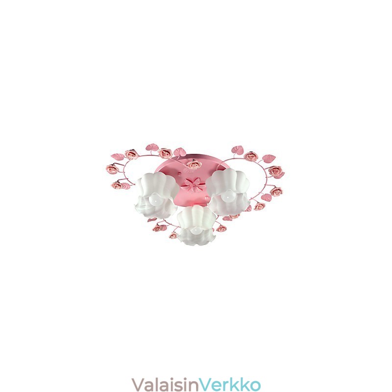 Creative Lamp Lamp Contracted Rural Sweet Pink Rose 3 Absorb Dome Light