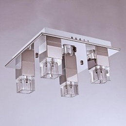 Kattolamput 4 Light Crystal Artistic ruostumattomasta teräksestä