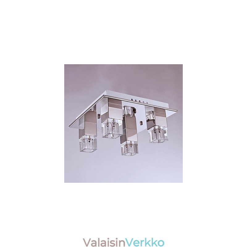 Kattolamput 4 Light Crystal Artistic ruostumattomasta teräksestä
