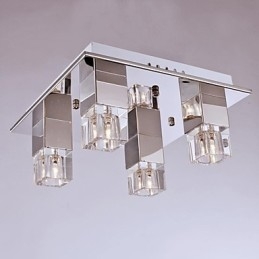 Kattolamput 4 Light Crystal Artistic ruostumattomasta teräksestä