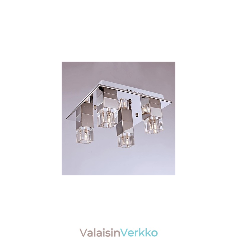Kattolamput 4 Light Crystal Artistic ruostumattomasta teräksestä