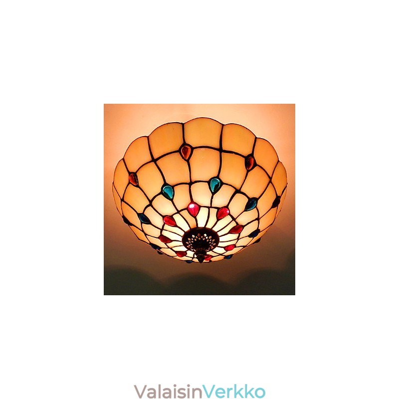 30*19cm Eurooppa-tyyppinen takorautainen Pnd-pyrstö puolikupolilla vaaleanvärinen lasiistuinlamppu