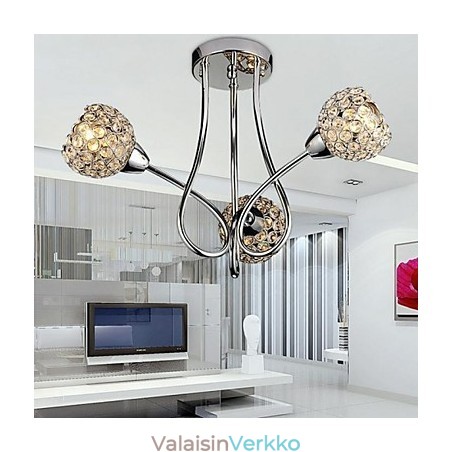 Moderni nykyaikainen perinteinen klassinen kristalli galvanoitu metalliriippuvalaisin uppoasennus