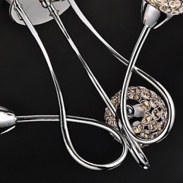 Moderni nykyaikainen perinteinen klassinen kristalli galvanoitu metalliriippuvalaisin uppoasennus