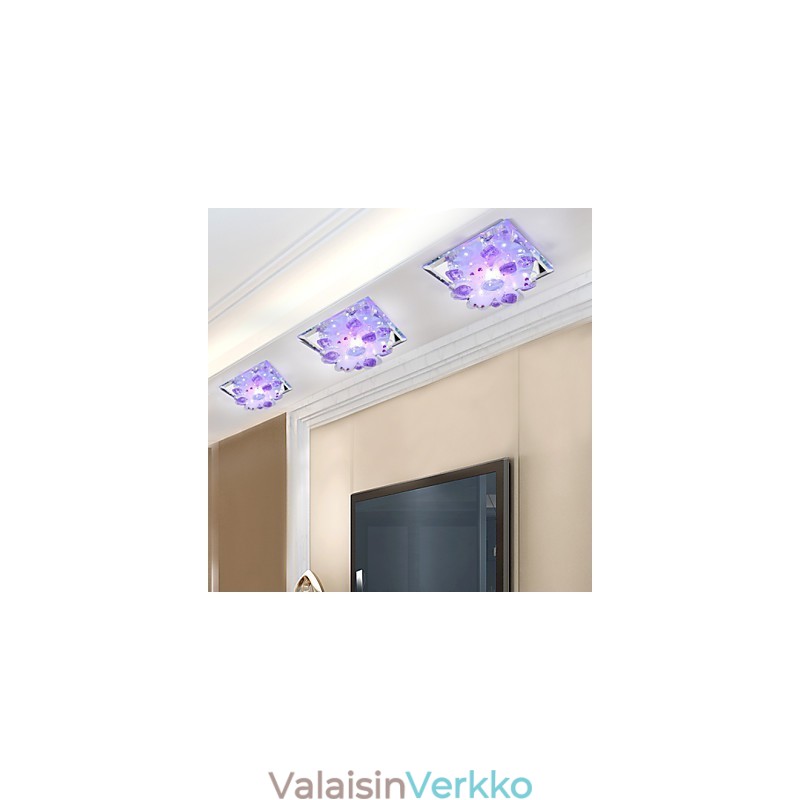 Neliönmuotoinen isorokkolamppu Light Crystal Light Creatives Dome Light -putkilamppuvalo
