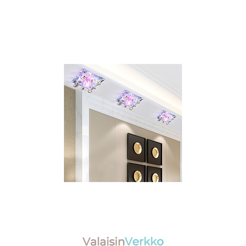 Neliönmuotoinen isorokkolamppu Light Crystal Light Creatives Dome Light -putkilamppuvalo