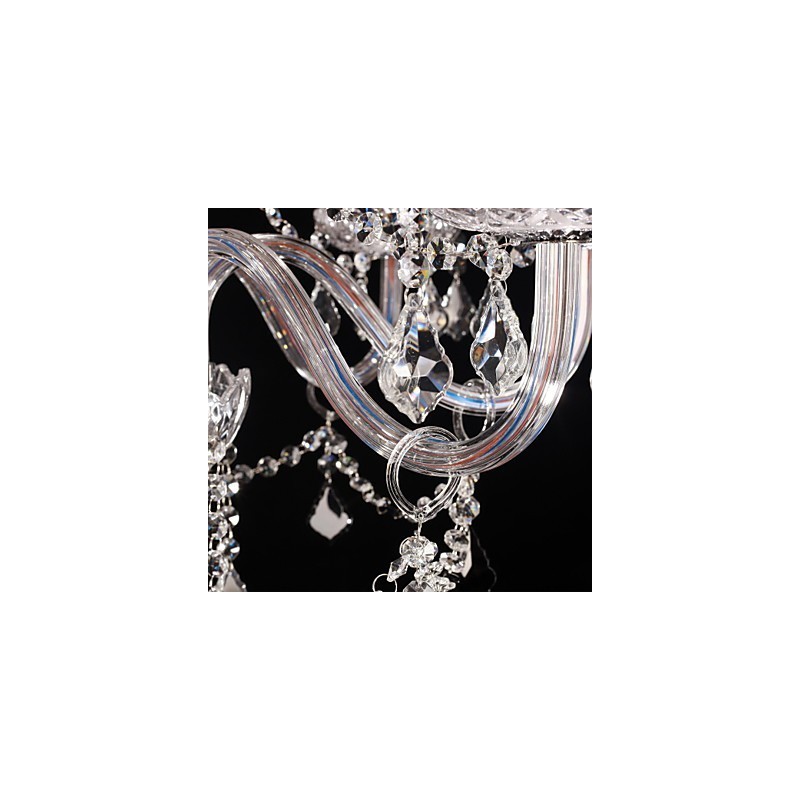 Kattokruunu Crystal Luxury Modern Living 8 valoa kangasvarjostimella