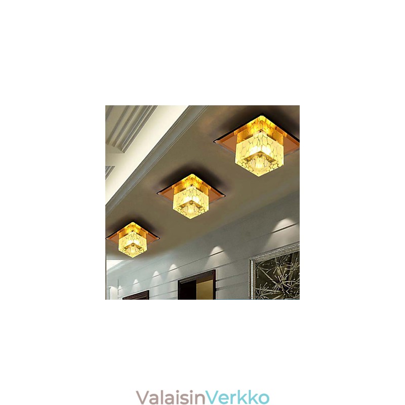 Minikristalli kattovalaisin kohdevalo 3W Creative lamppu putki valo värikäs väri neliön kupu valo