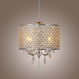 Drum Kattokruunu Crystal Modern 4 Lights riippuvalaisin