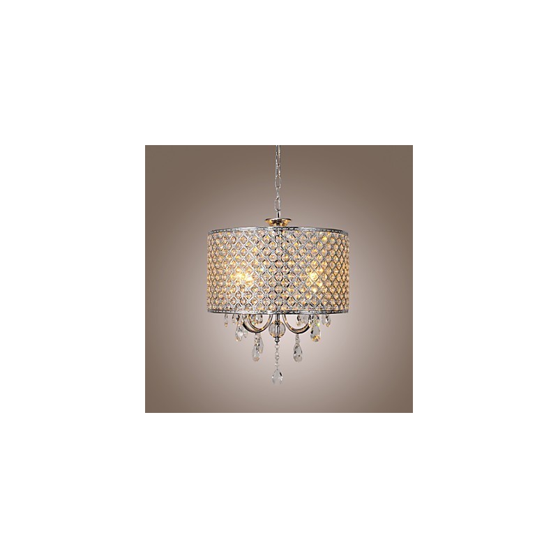 Drum Kattokruunu Crystal Modern 4 Lights riippuvalaisin