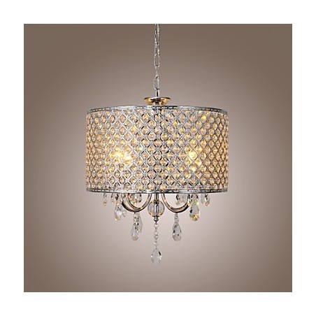 Drum Kattokruunu Crystal Modern 4 Lights riippuvalaisin Drum Kattokruunu Crystal Modern 4 Lights riippuvalaisin