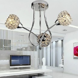 Moderni Shining 3 Light Flush Mount Crystal Design