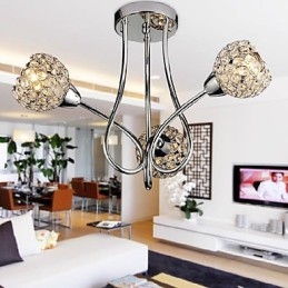 Moderni Shining 3 Light Flush Mount Crystal Design