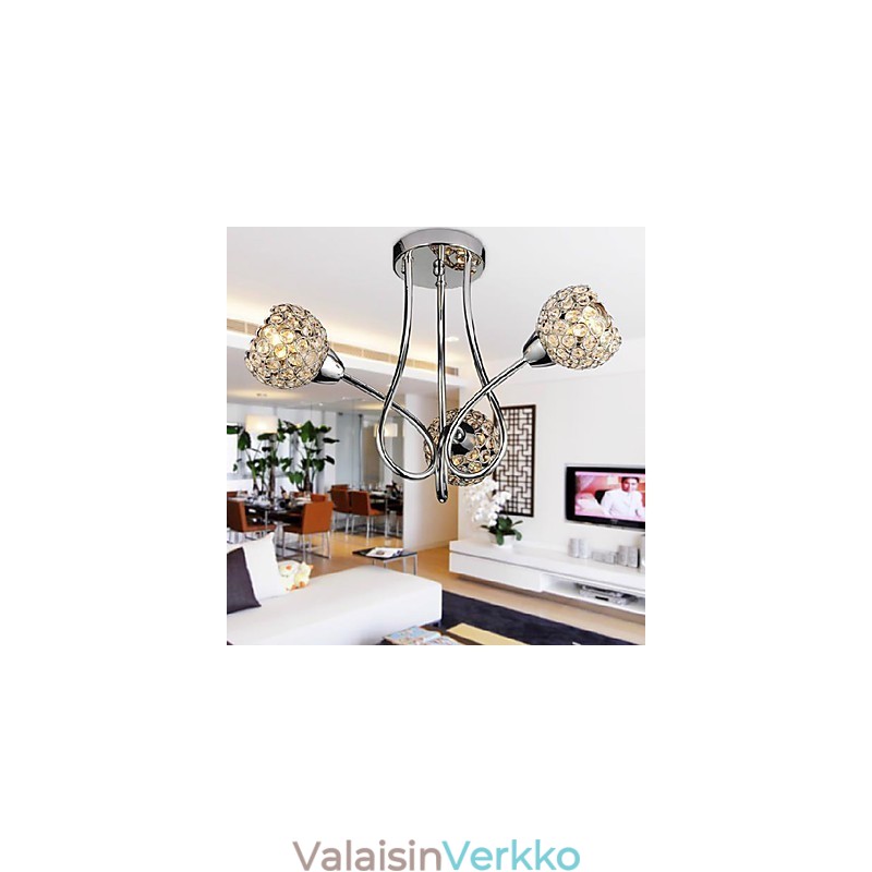 Moderni Shining 3 Light Flush Mount Crystal Design