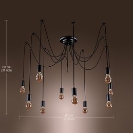 Kattokruunu Vintage Design -lamput Mukana Living 10 valoa riippuvalaisin