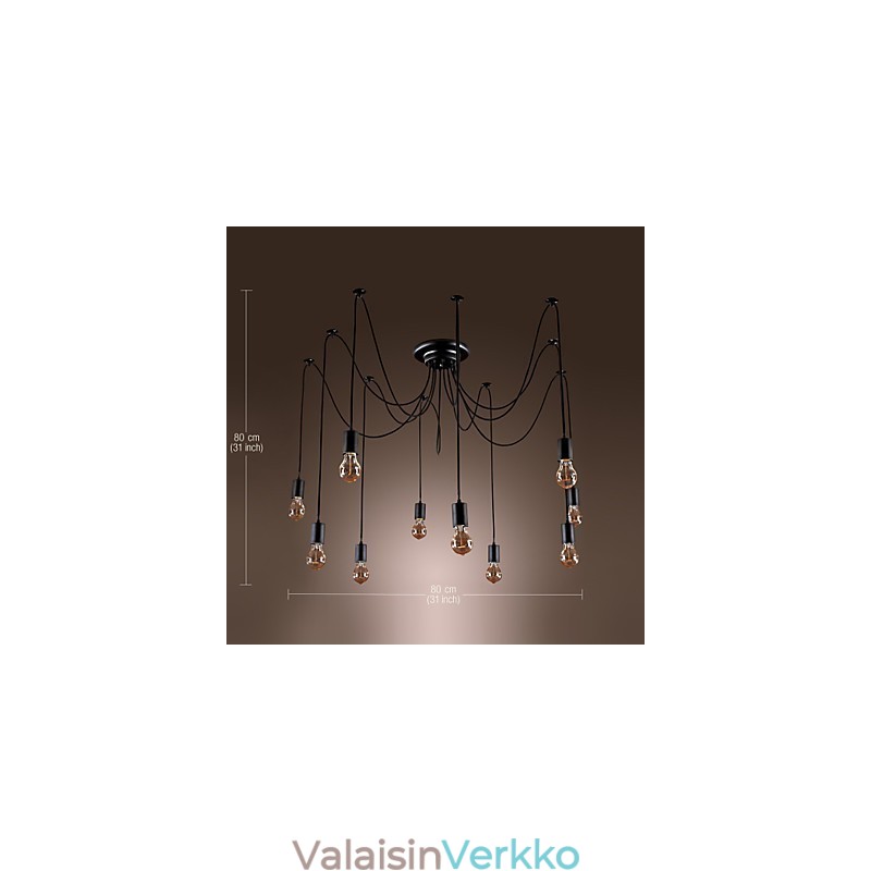Kattokruunu Vintage Design -lamput Mukana Living 10 valoa riippuvalaisin