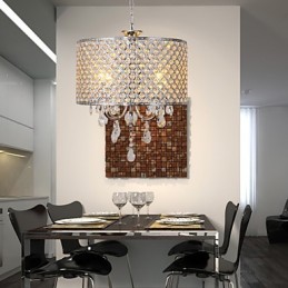 Drum Kattokruunu Crystal Modern 4 Lights riippuvalaisin