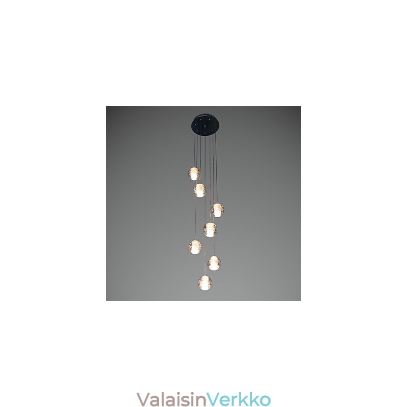 Moderni riippuvalaisin riippuvalaisin G4 Retroifit 7 valoa kromattu kristalli portaiden valolle