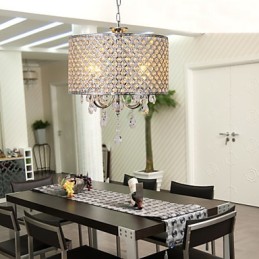 Drum Kattokruunu Crystal Modern 4 Lights riippuvalaisin