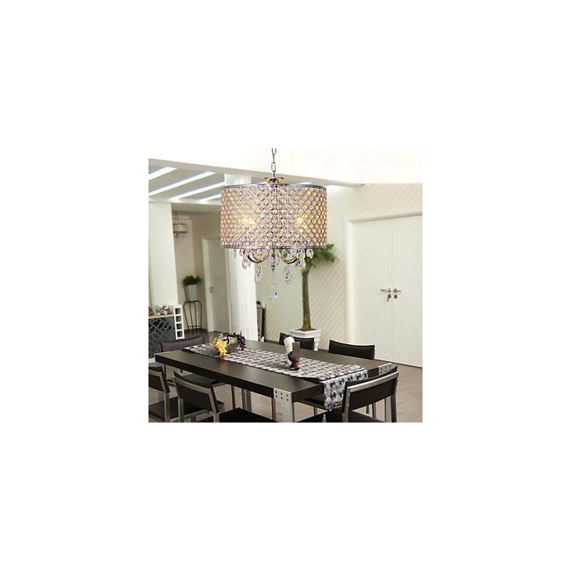 Drum Kattokruunu Crystal Modern 4 Lights riippuvalaisin