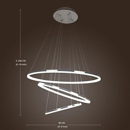 70 W moderni nykyaikainen mini-tyylinen galvanoitu metalliriippuvalaisin