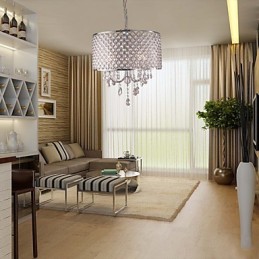 Drum Kattokruunu Crystal Modern 4 Lights riippuvalaisin