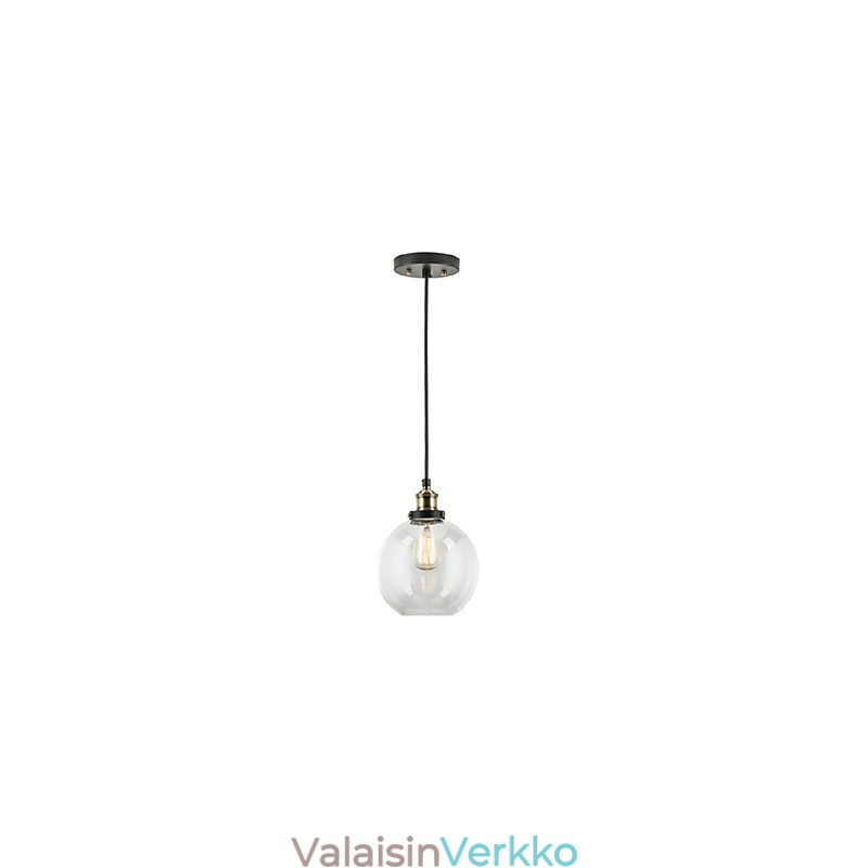 Teollisuuden tehdasriippuvalaisin antiikki messinki, yksi valaisin lasivarjostin Cafe-riippuvalaisin