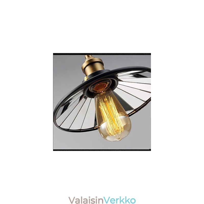 Vintage Pully Pendant Light 3 Island Foyer Metal+ Galss sisävarjostin
