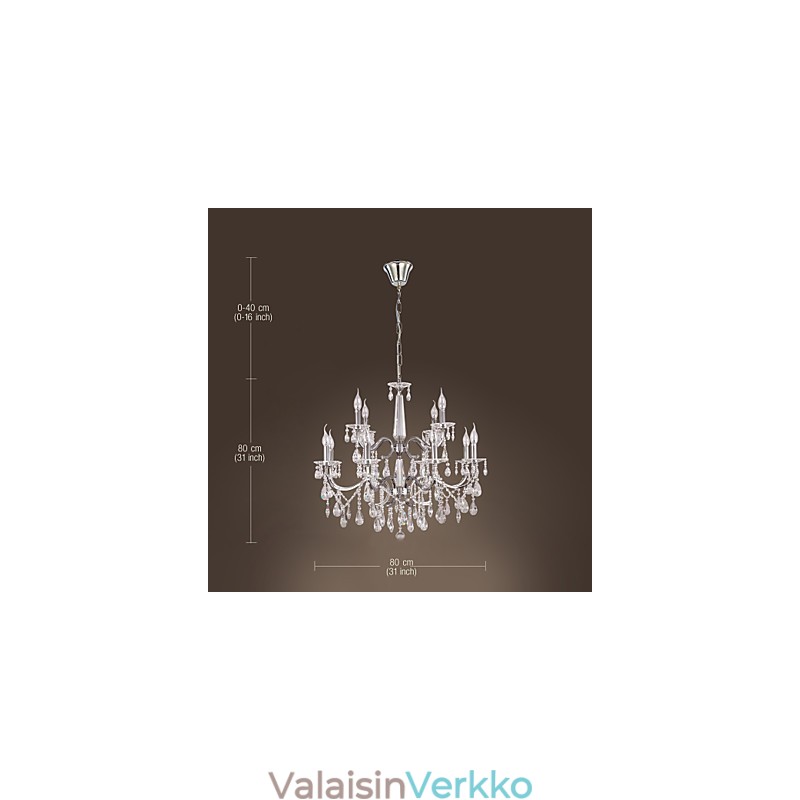 Kattokruunu Crystal Modern 2 Tasers Living 12 Lights